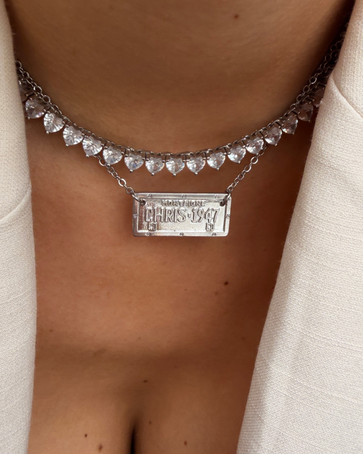 Authentic Dior Plaque Pendant Reworked Necklace