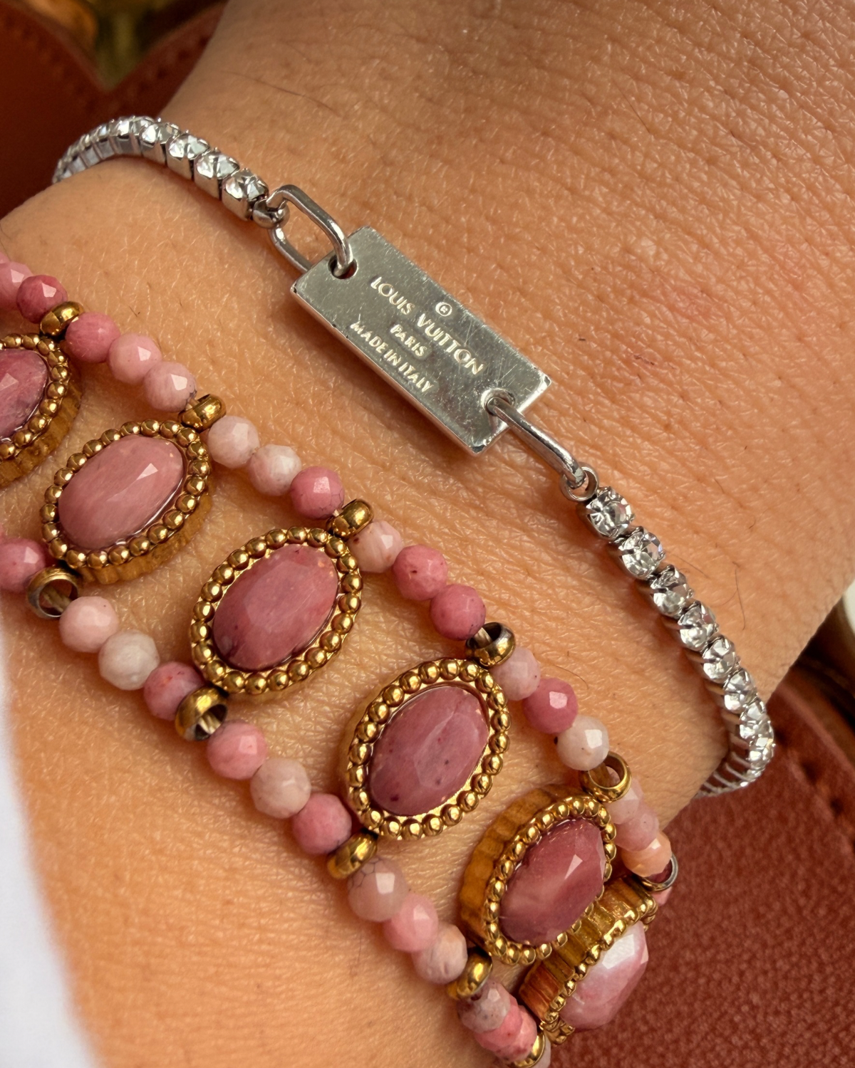 Authentic Louis Vuitton Tag Pendant- Reworked Bracelet