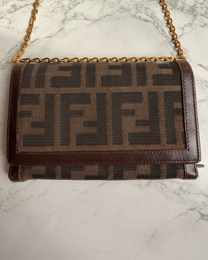 Authentic Fendi Pre-Owned Zucca Wallet on Chain