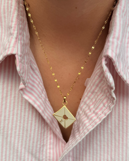 Authentic Louis Vuitton pendant Love Letter-  Reworked Necklace