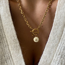 Load image into Gallery viewer, Authentic Louis Vuitton White Logo Pendant- Necklace