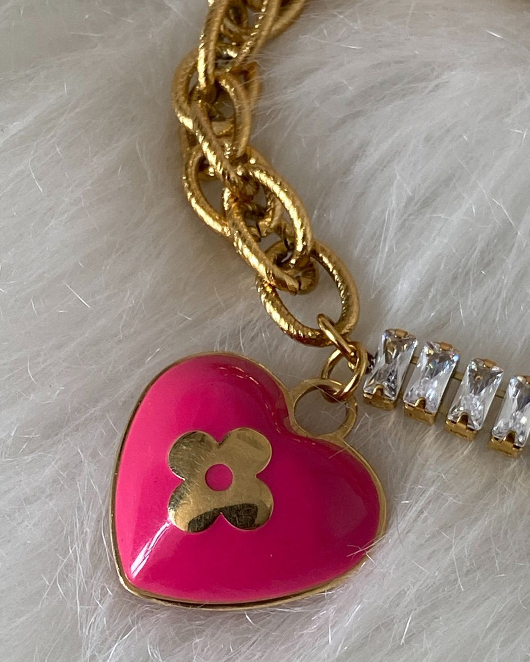 Authentic Louis Vuitton Pendant Coeur -Reworked Bracelet