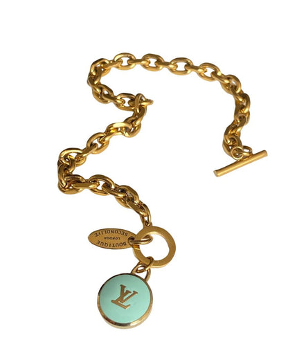 Authentic Louis Vuitton Logo Mint Pendant- Bracelet Pastilles Pendant