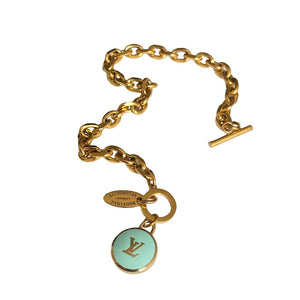 Authentic Louis Vuitton Logo Mint Pendant- Bracelet Pastilles Pendant