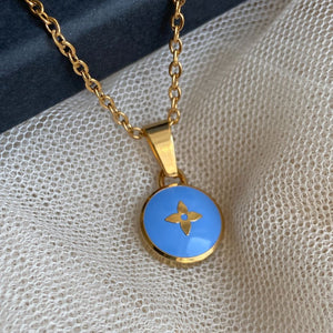 Authentic Louis Vuitton Blue Pendant- Upcycled Necklace