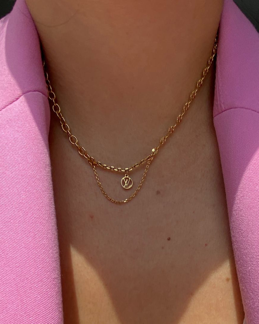 Authentic Louis Vuitton Logo Blooming Pendant- Reworked Choker