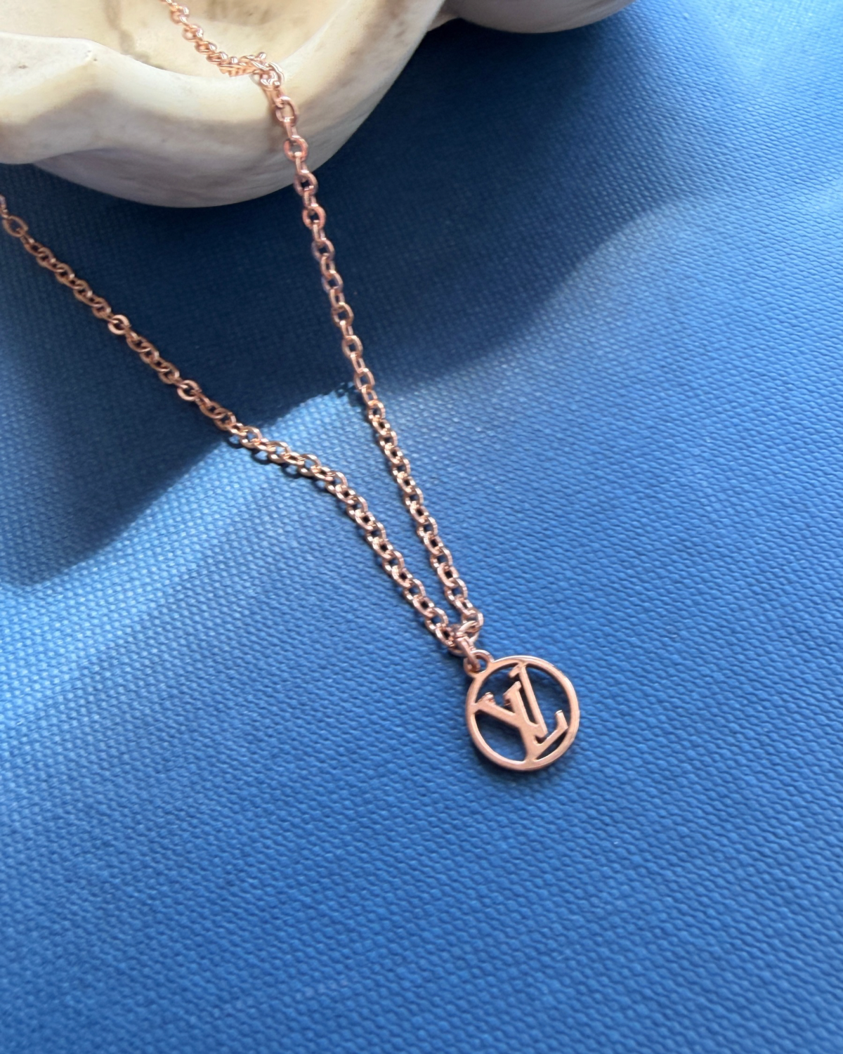 Authentic Louis Vuitton Nanogram Pendant - Reworked Rose Gold Necklace