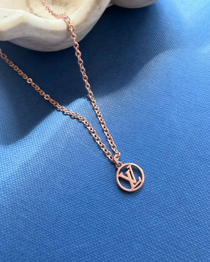 Authentic Louis Vuitton Nanogram Pendant - Reworked Rose Gold Necklace