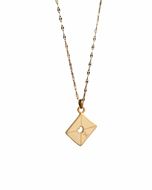 Authentic Louis Vuitton pendant Love Letter-  Reworked Necklace