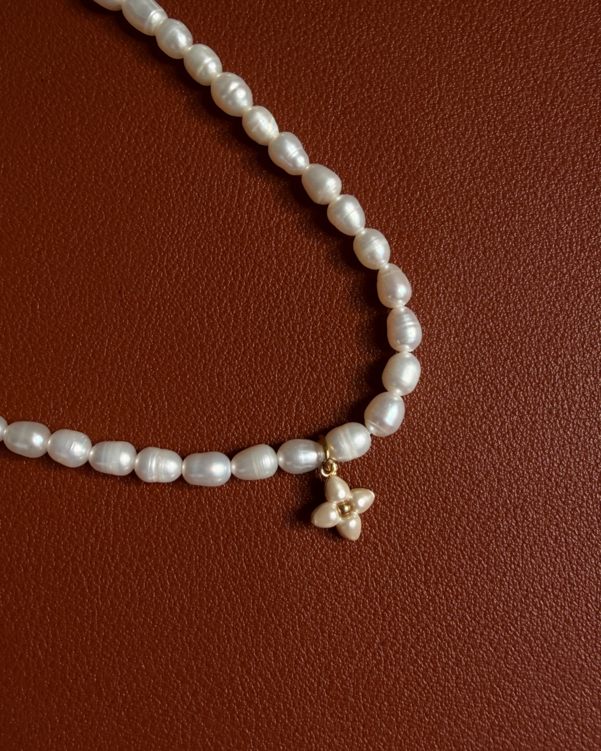 Authentic Louis Vuitton Floragram Pendant- Reworked Pearls Necklace