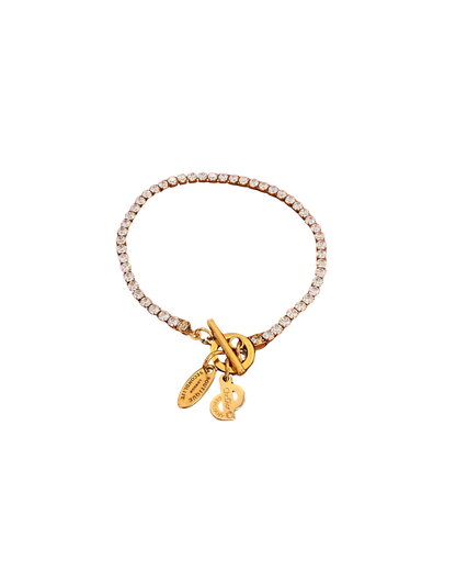 Authentic Dior CD Tag Pendant- Reworked Strass Bracelelt