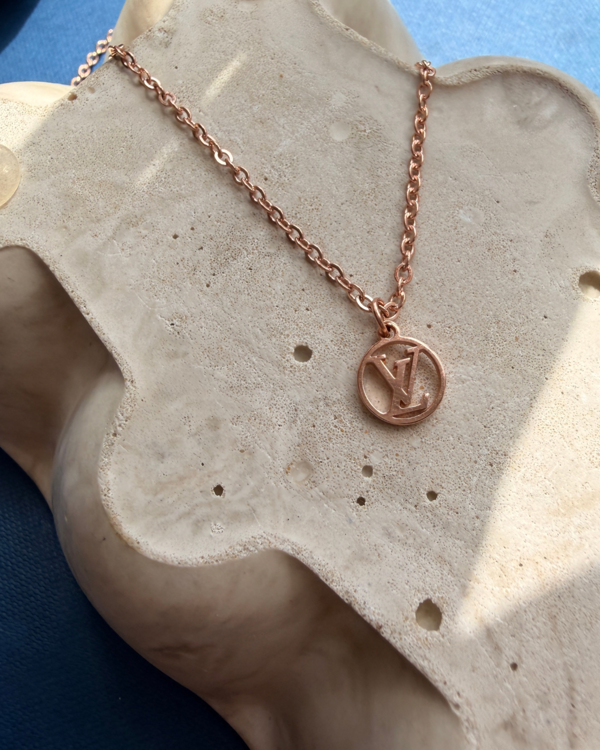 Authentic Louis Vuitton Nanogram Pendant - Reworked Rose Gold Necklace