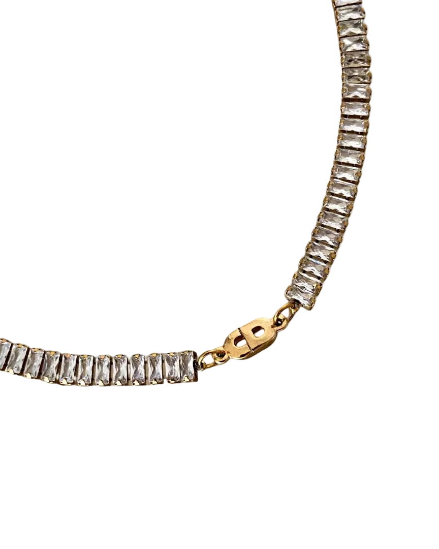 Authentic Dior CD Pendant- Reworked Diamante Choker