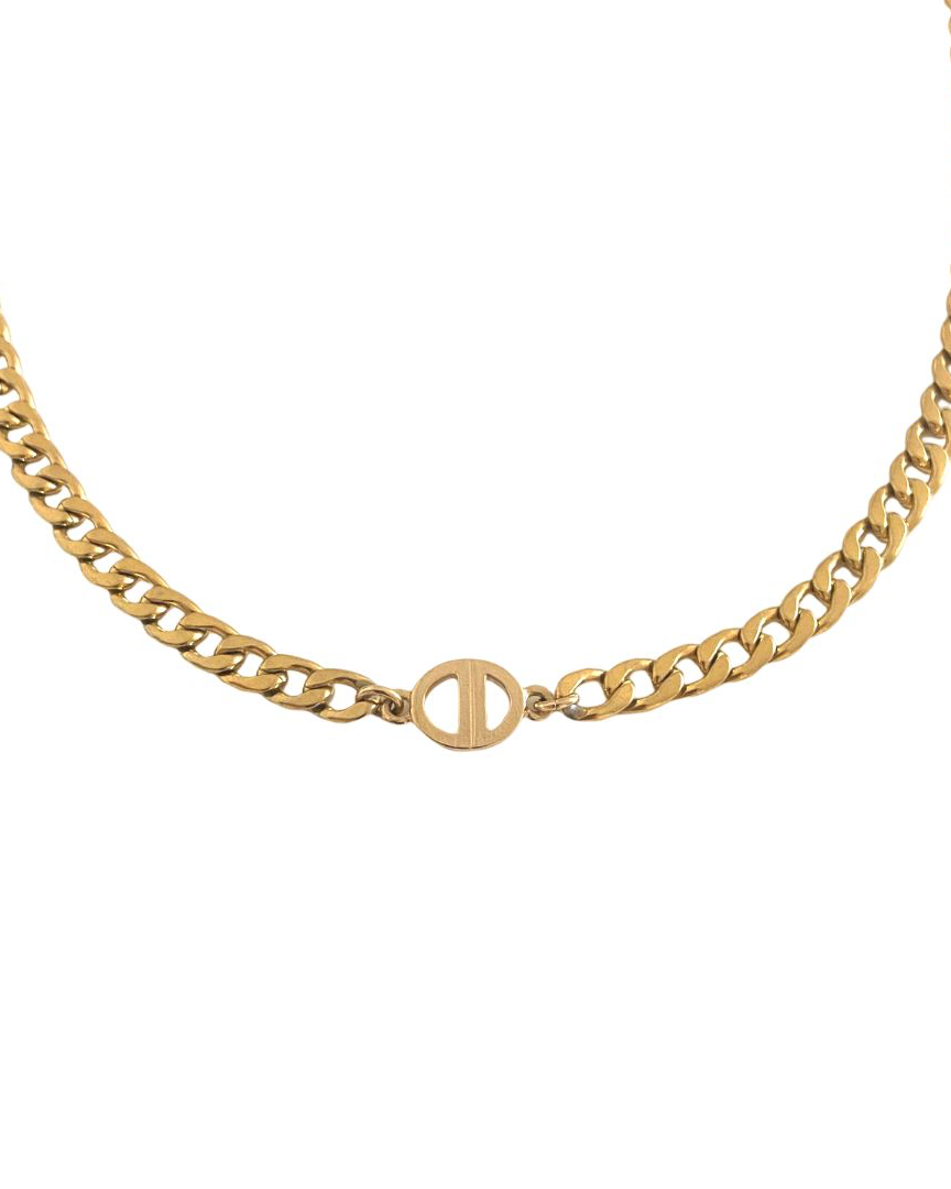 Authentic Dior CD Pendant- Cuban Chain Reworked Choker