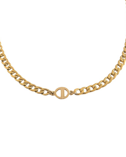 Authentic Dior CD Pendant- Cuban Chain Reworked Choker