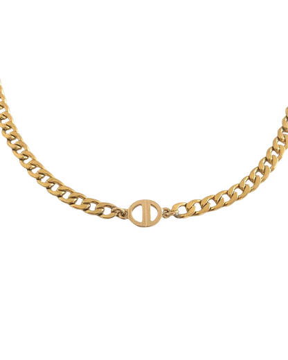 Authentic Dior CD Pendant- Cuban Chain Reworked Choker