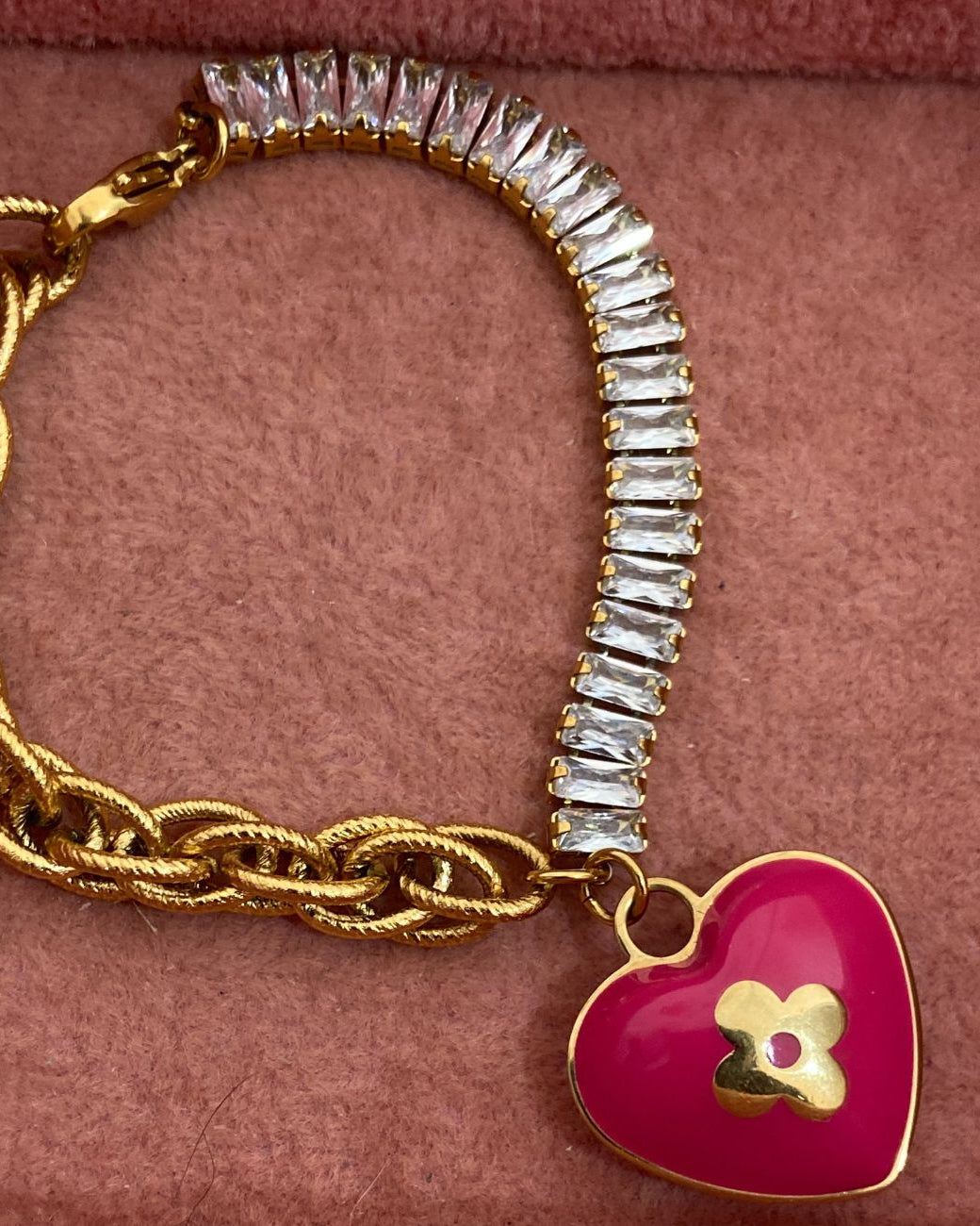 Authentic Louis Vuitton Pendant Coeur -Reworked Bracelet