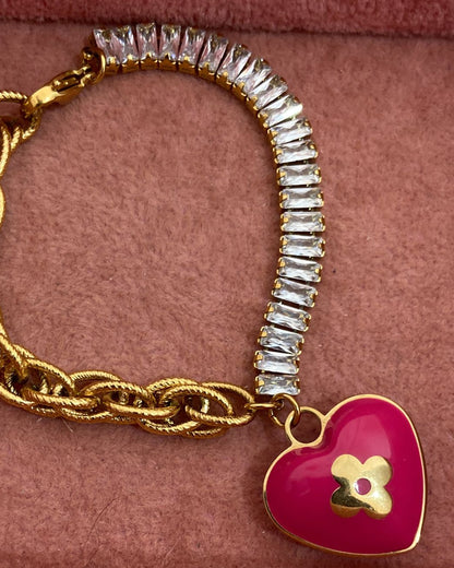 Authentic Louis Vuitton Pendant Coeur -Reworked Bracelet