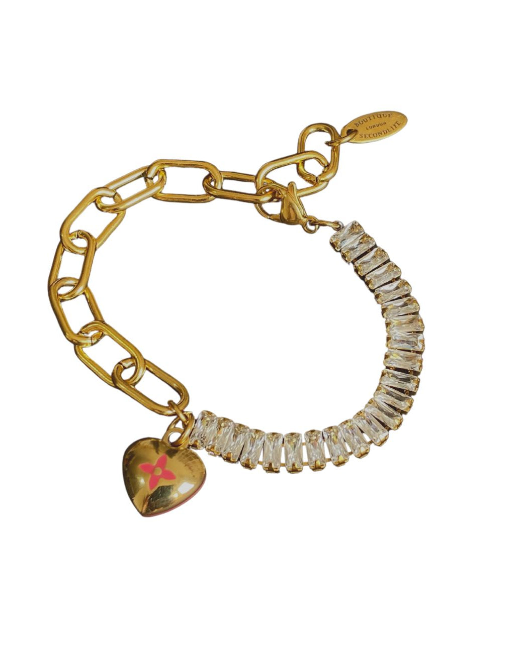 Authentic Louis Vuitton Pendant Coeur -Reworked Bracelet