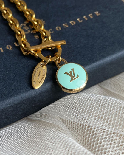 Authentic Louis Vuitton Logo Mint Pendant- Bracelet Pastilles Pendant