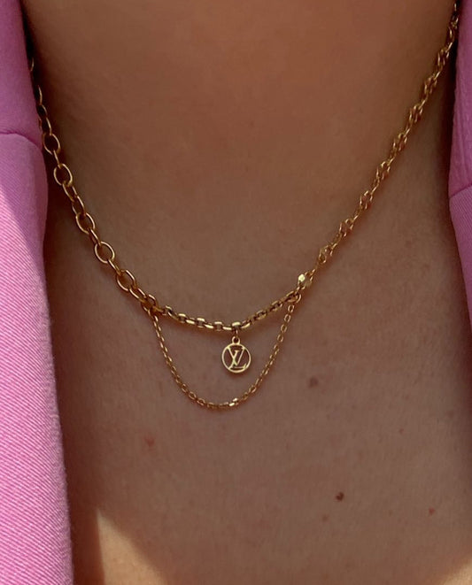 Authentic Louis Vuitton Logo Blooming Pendant- Reworked Choker