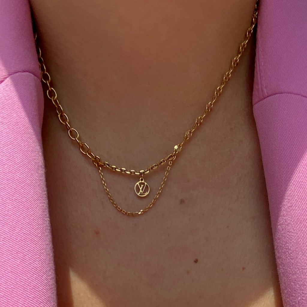 Authentic Louis Vuitton Logo Blooming Pendant- Reworked Choker