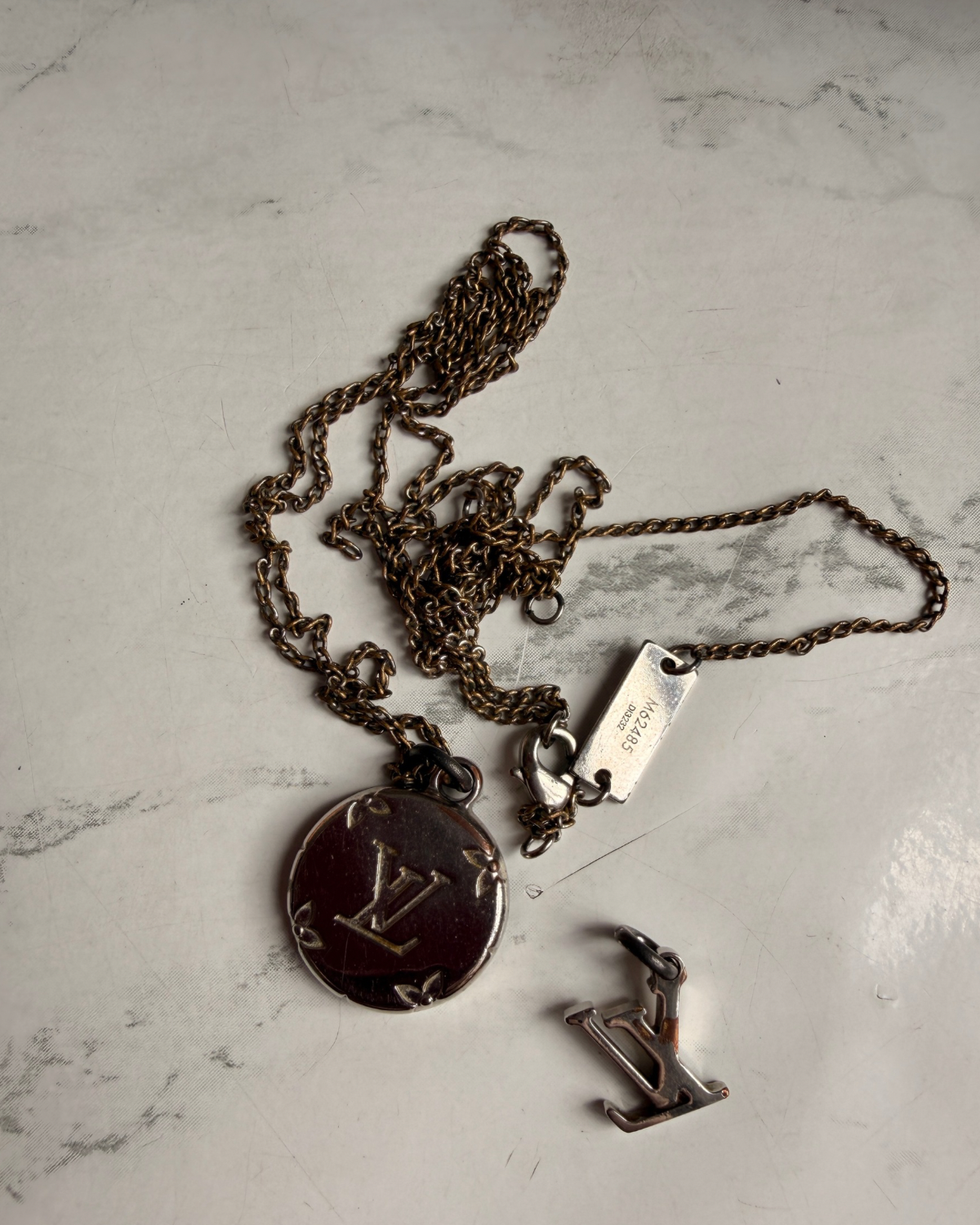 Authentic Louis Vuitton Rounded Pendant- Reworked Necklace