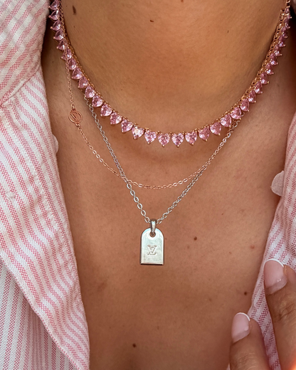 Authentic Louis Vuitton Nanogram luggage tag Pendant - Reworked Rose Gold