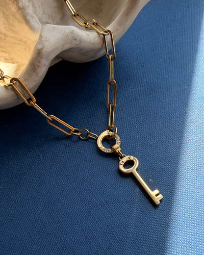 Authentic Prada Key pendant - Repurposed Necklace