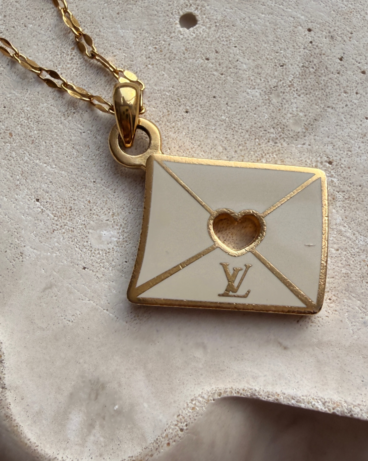 Authentic Louis Vuitton pendant Love Letter-  Reworked Necklace