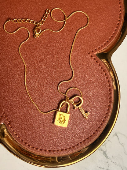 Authentic Vintage Dior key- Reworked Necklace