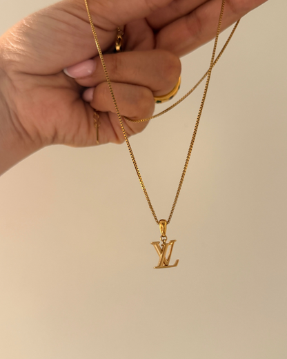 Authentic Louis Vuitton Floragram Logo Pendant- Reworked Necklace