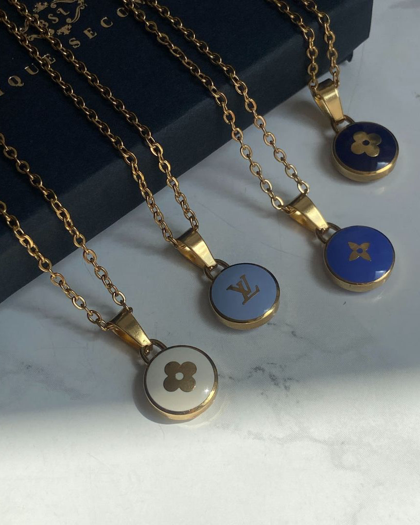 Authentic Louis Vuitton White Pendant- Upcycled Necklace