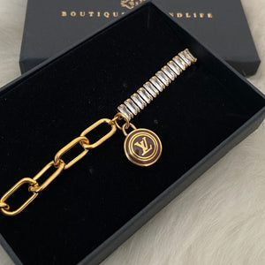 Authentic Louis Vuitton Logo Brown Pastilles  Pendant- Bracelet