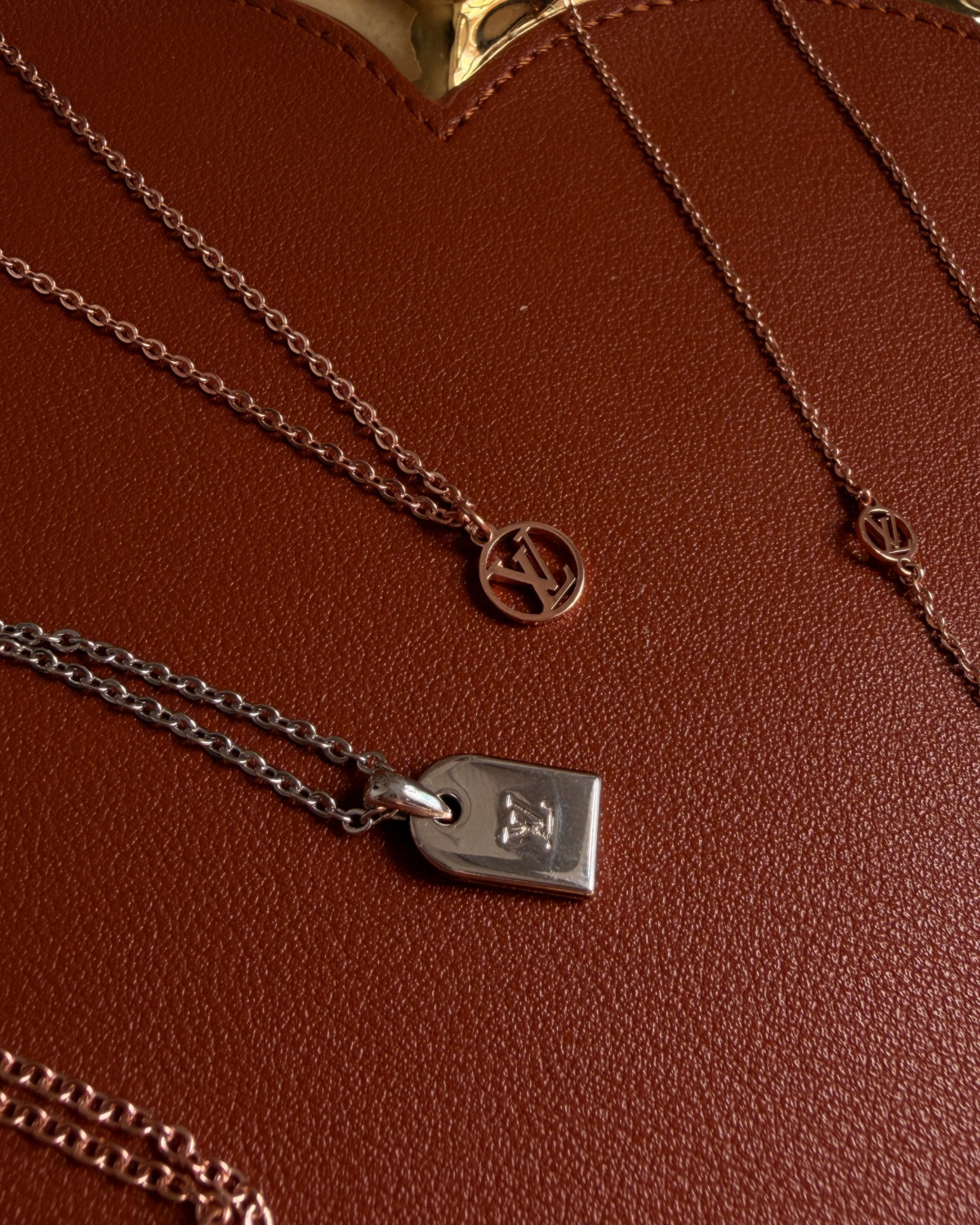 Authentic Louis Vuitton Nanogram Pendant - Reworked Rose Gold Necklace