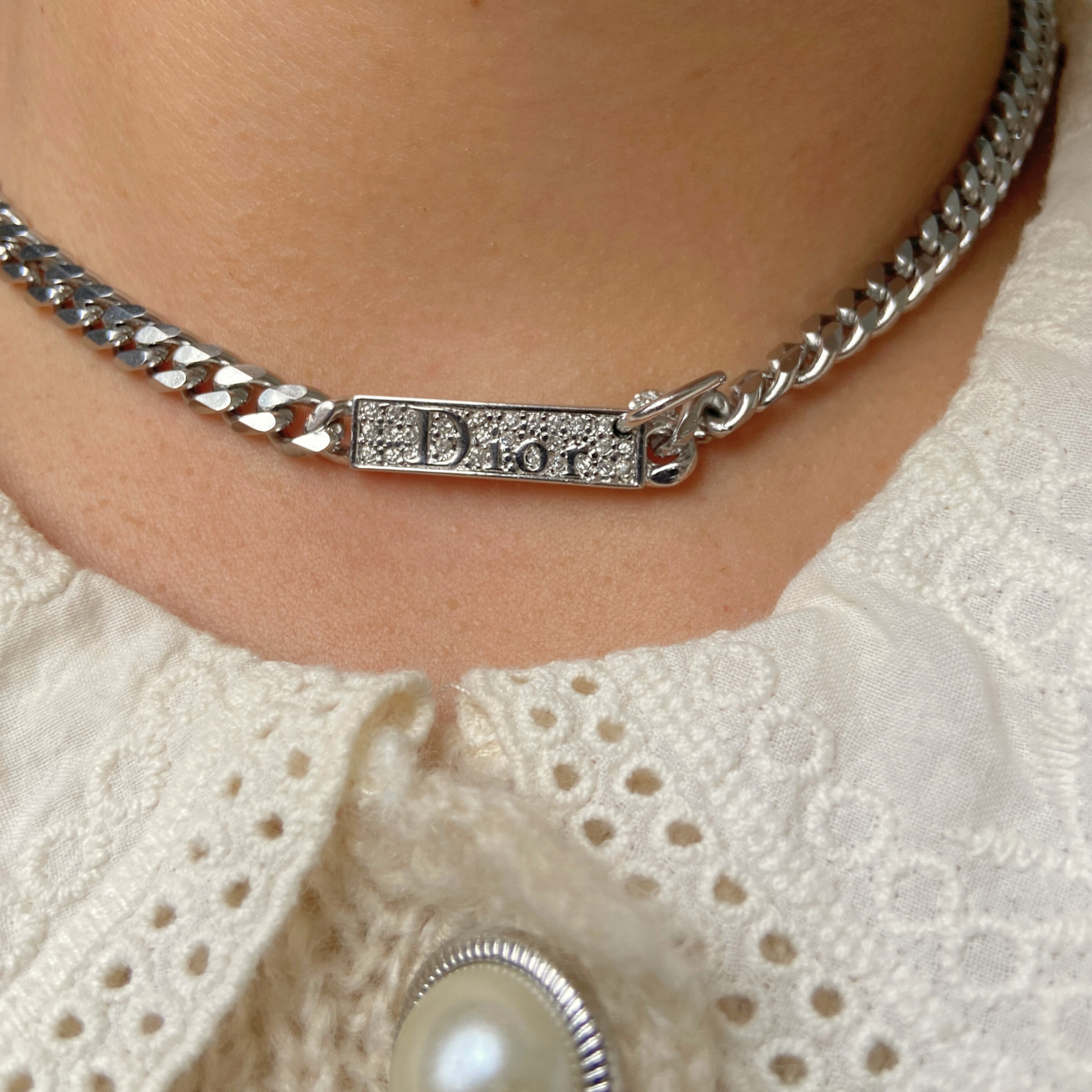 Authentic Dior Plaque Pendant- Reworked Necklace