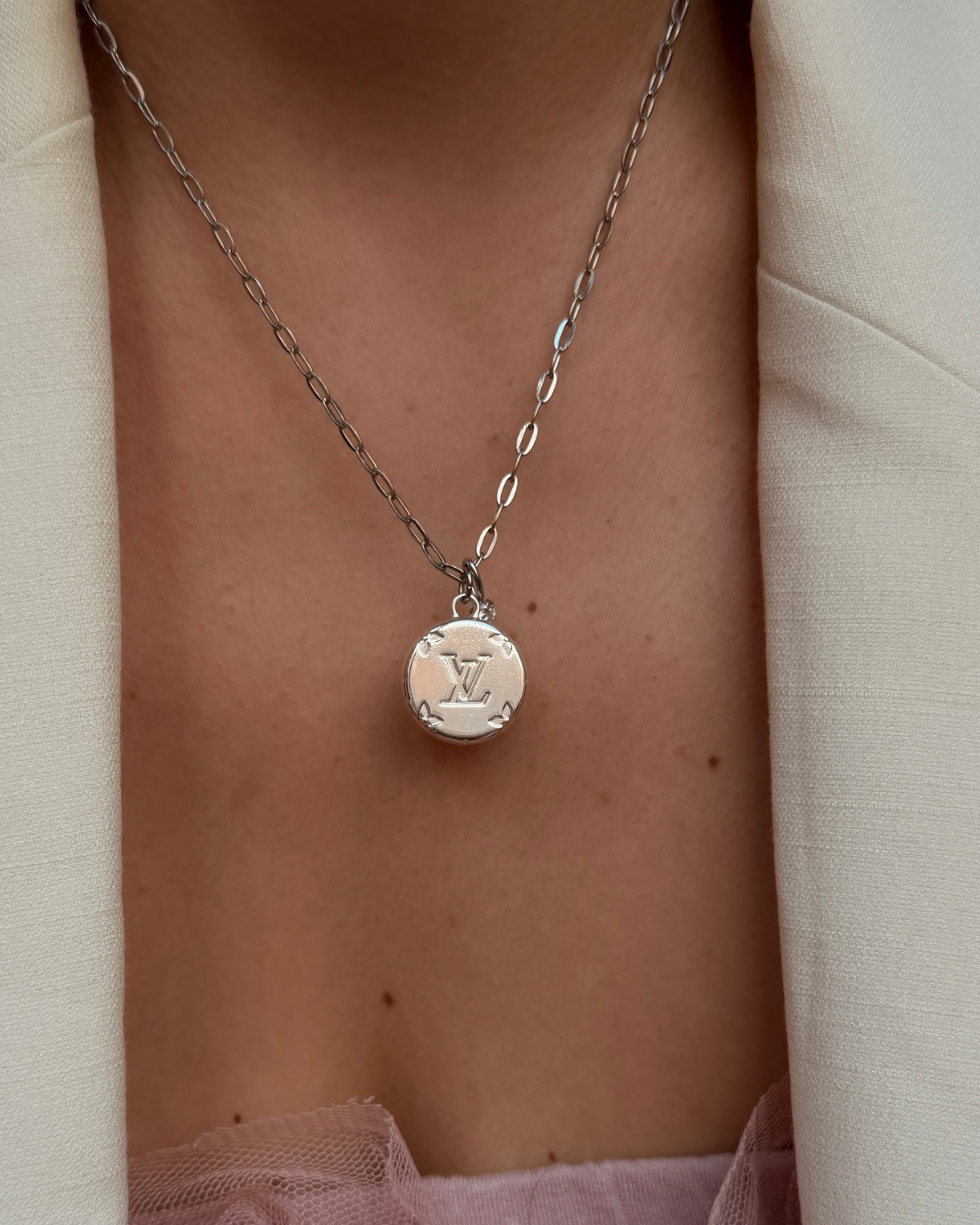 Authentic Louis Vuitton Rounded Pendant- Reworked Necklace