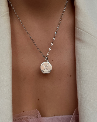 Authentic Louis Vuitton Rounded Pendant- Reworked Necklace