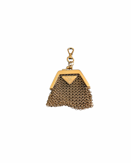 Authentic Prada Mini Mesh Coin Purse Charm - Repurposed Necklace