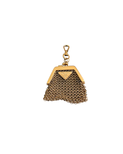 Authentic Prada Mini Mesh Coin Purse Charm - Repurposed Necklace
