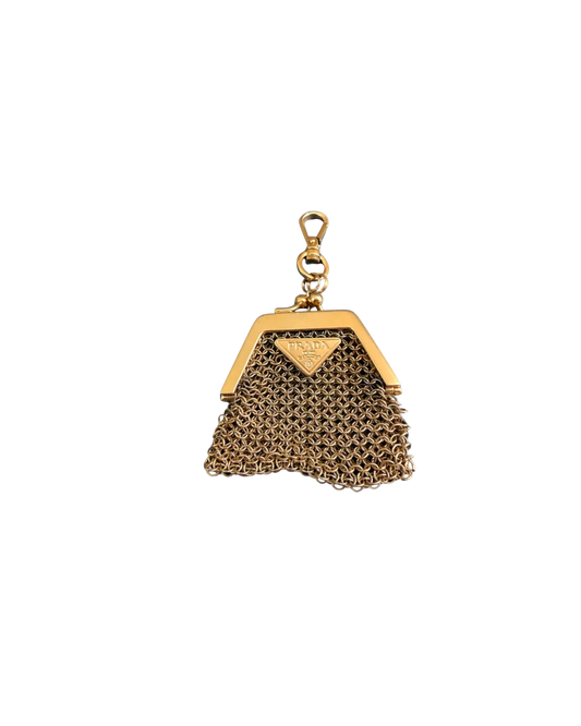 Authentic Prada Mini Mesh Coin Purse Charm - Repurposed Necklace