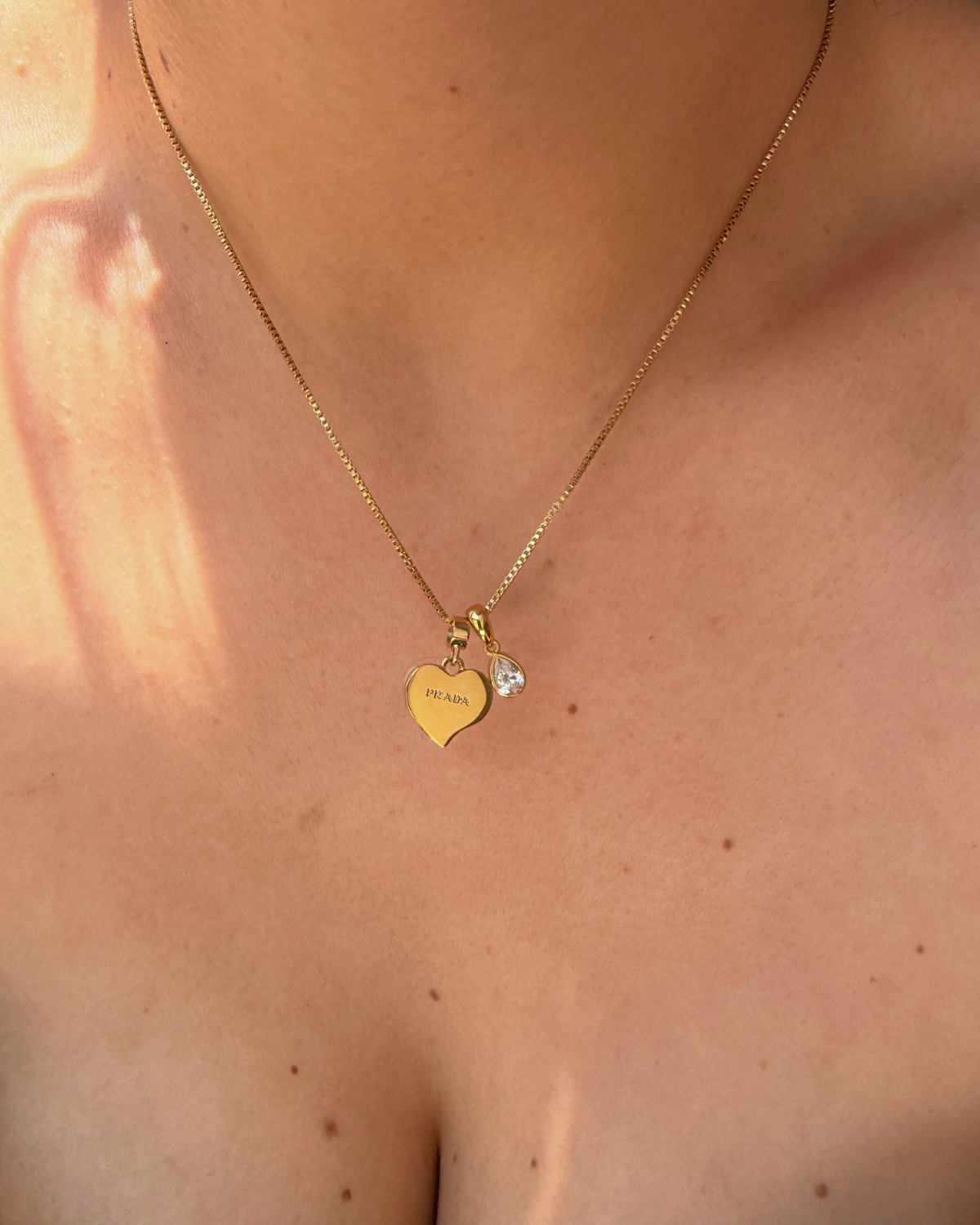 Authentic Prada Heart pendant - Repurposed Necklace