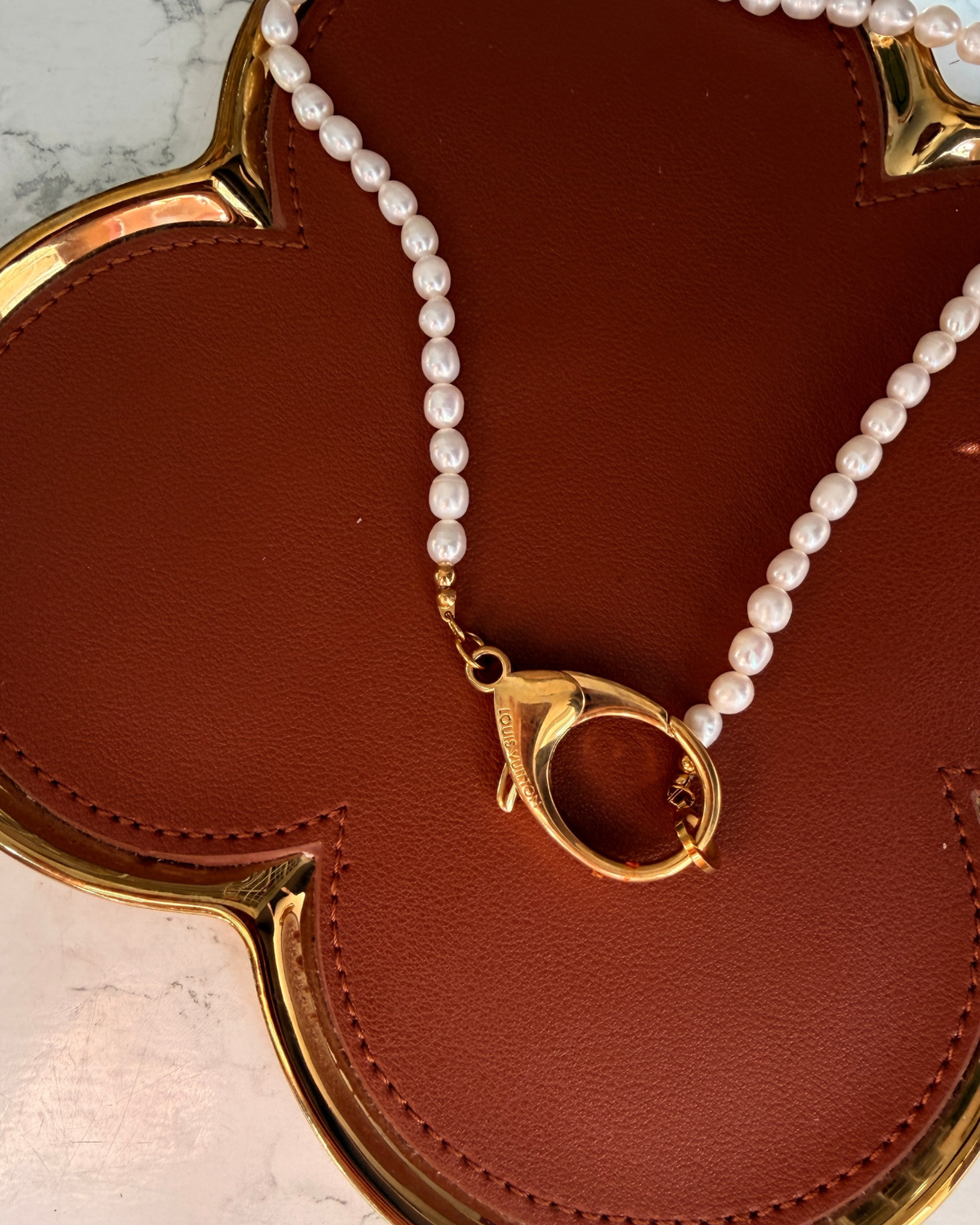 Authentic Louis Vuitton Clasp - Natural Pearls Necklace