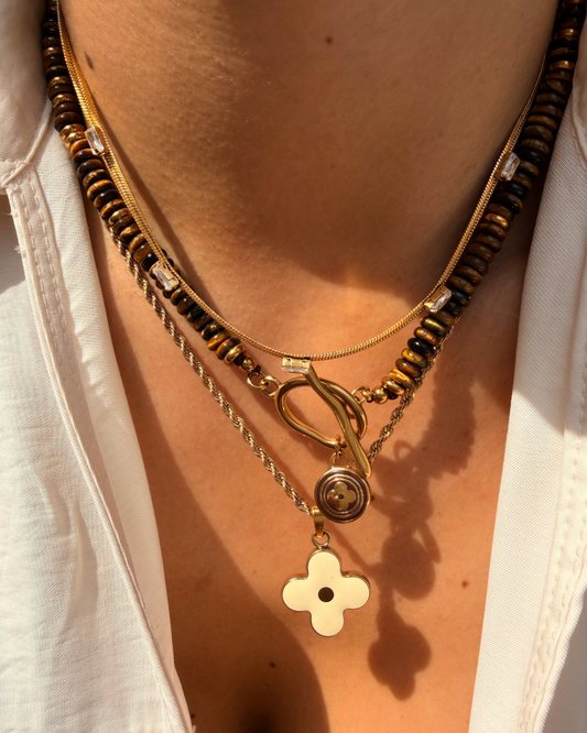 Authentic Louis Vuitton Nude Pastilles Pendant -Stone Necklace