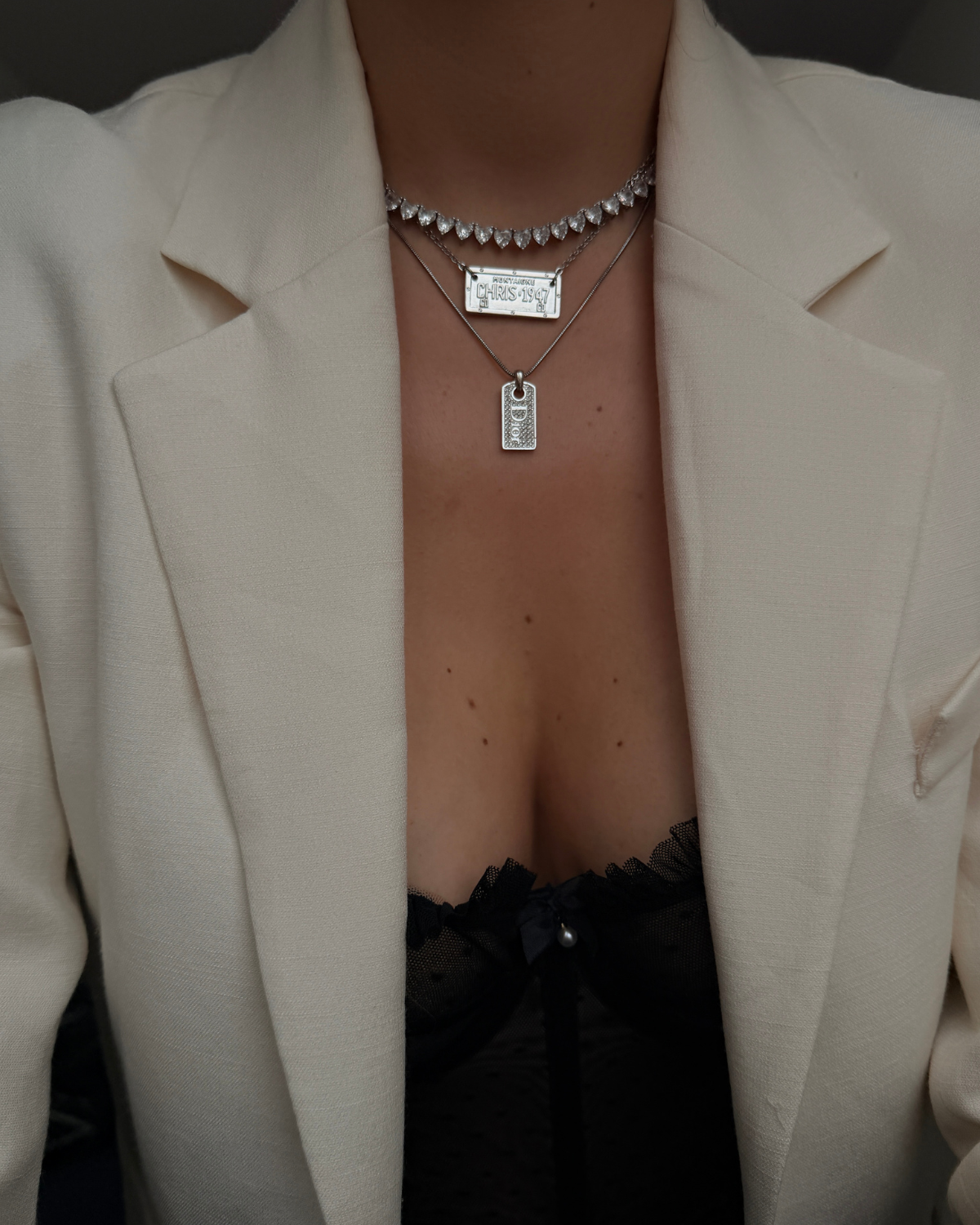 Authentic Dior Oblique Tag - Reworked Necklace