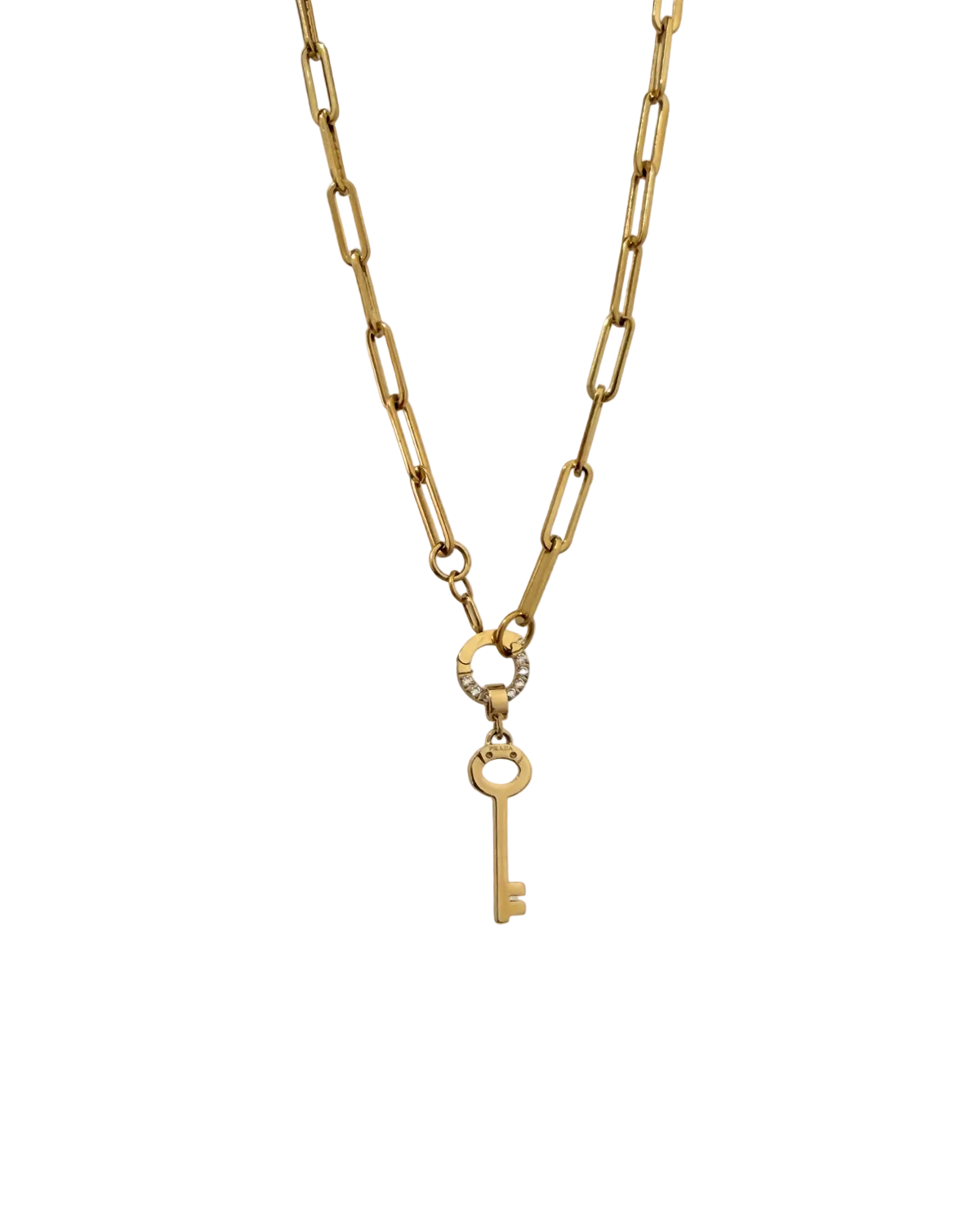 Authentic Prada Key pendant - Repurposed Necklace