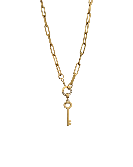 Authentic Prada Key pendant - Repurposed Necklace