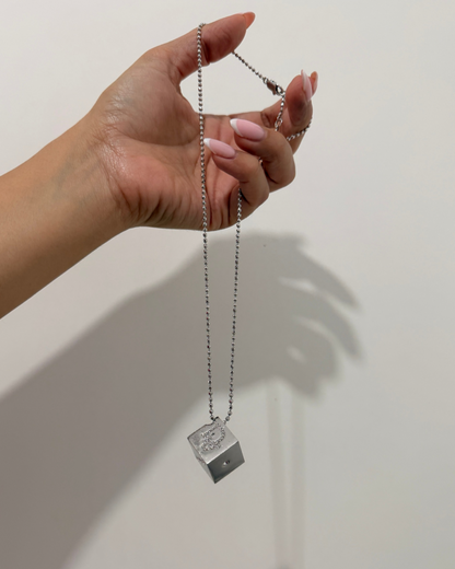 Authentic Dior Dice Rhinestone  Pendant- Reworked Necklace