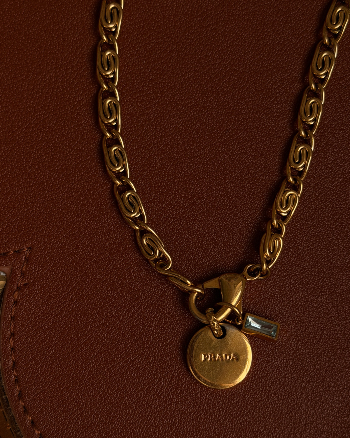 Authentic Prada Rounded Pendant - Reworked Necklace