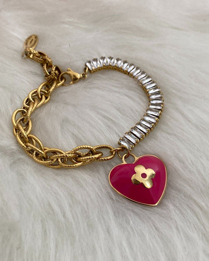 Authentic Louis Vuitton Pendant Coeur -Reworked Bracelet